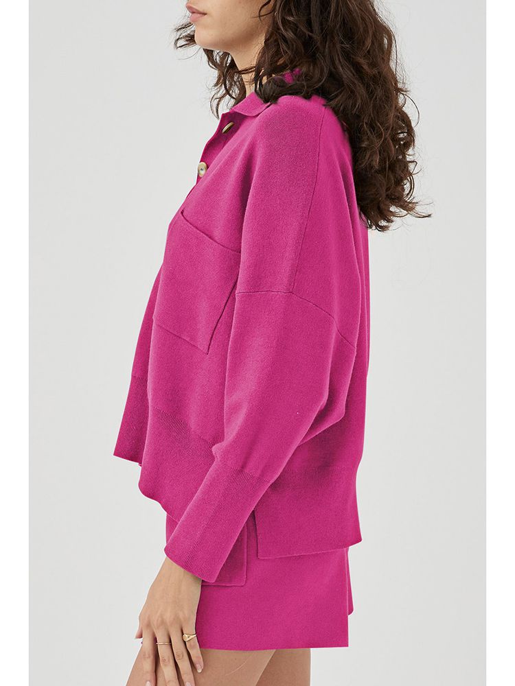LC275043-6-S, LC275043-6-M, LC275043-6-L, LC275043-6-XL, Rose Red sweater sets