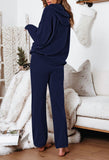 Women's Two Piece Sweater Outfits Set Loose Fit Hoodie Top Wide Leg Pants