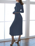 LC275038-305-S, LC275038-305-M, LC275038-305-L, LC275038-305-XL, Navy knit dress sets