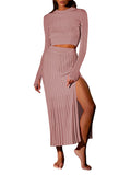 LC275038-10010-S, LC275038-10010-M, LC275038-10010-L, LC275038-10010-XL, Peach Blossom knit dress sets