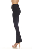 LC265202-2-S, LC265202-2-M, LC265202-2-L, Black High Waist Tummy Control Flared Sports Pants
