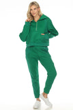 LC2611530-9-S, LC2611530-9-M, LC2611530-9-L, LC2611530-9-XL, LC2611530-9-2XL, Green Half Zip Sweatshirt and Sweatpants Sports Set