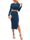 LC6115635-305-S, LC6115635-305-M, LC6115635-305-L, LC6115635-305-XL, Dark Blue dress set