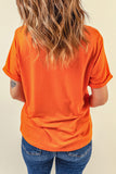 LC25222678-14-S, LC25222678-14-M, LC25222678-14-L, LC25222678-14-XL, LC25222678-14-2XL, Orange PUMPKIN SPICE & Jesus Christ Graphic T-shirt