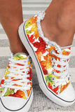 Women's Maple Leaves Print Flat Canvas Shoes