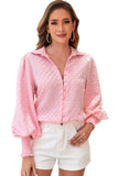 LC2553464-10-S, LC2553464-10-M, LC2553464-10-L, LC2553464-10-XL, LC2553464-10-2XL, Pink blouse