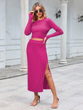 LC275038-6-S, LC275038-6-M, LC275038-6-L, LC275038-6-XL, Rose Red knit dress sets