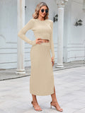 LC275038-18-S, LC275038-18-M, LC275038-18-L, LC275038-18-XL, Apricot knit dress sets