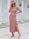 LC275038-10010-S, LC275038-10010-M, LC275038-10010-L, LC275038-10010-XL, Peach Blossom knit dress sets