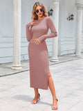 LC275038-10010-S, LC275038-10010-M, LC275038-10010-L, LC275038-10010-XL, Peach Blossom knit dress sets