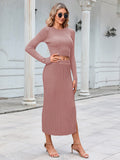 LC275038-10010-S, LC275038-10010-M, LC275038-10010-L, LC275038-10010-XL, Peach Blossom knit dress sets