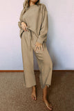 Women's 2 Piece Outfits Sweatsuit Casual Long Sleeve Pullover Tops and Drawstring Wide Leg Pants Lounge Sets