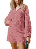 LC275051-406-S, LC275051-406-M, LC275051-406-L, LC275051-406-XL, Leather Pink sweater sets