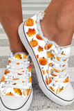 Women's Pumpkins and Maple Leaves Print Canvas Shoes for Halloween