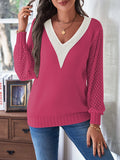 LC2723713-6-S, LC2723713-6-M, LC2723713-6-L, LC2723713-6-XL, Rose Red sweater