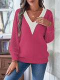 LC2723713-6-S, LC2723713-6-M, LC2723713-6-L, LC2723713-6-XL, Rose Red sweater