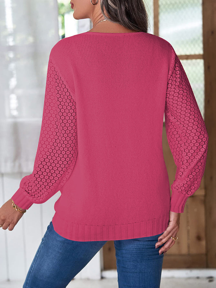LC2723713-6-S, LC2723713-6-M, LC2723713-6-L, LC2723713-6-XL, Rose Red sweater
