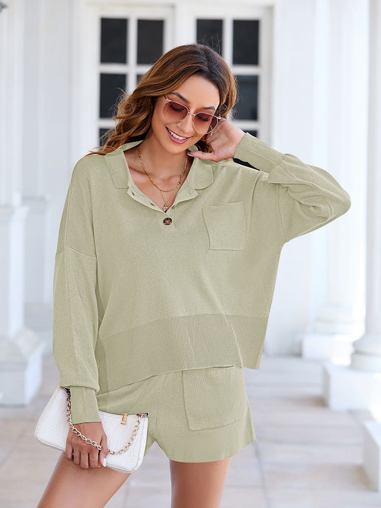 LC275043-309-S, LC275043-309-M, LC275043-309-L, LC275043-309-XL, Light Green sweater sets