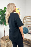 LC25222777-2-S, LC25222777-2-M, LC25222777-2-L, LC25222777-2-XL, LC25222777-2-2XL, Black Halloween Bat & Skeleton Hand Graphic Tee 