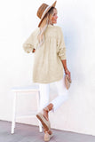 LC25121568-18-M, LC25121568-18-L, LC25121568-18-XL, LC25121568-18-S, LC25121568-18-2XL, Apricot Crinkle Textured Loose Henley Top