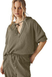LC25315517-P609-S, LC25315517-P609-M, LC25315517-P609-L, LC25315517-P609-XL, LC25315517-P609-2XL, Pickle Green Women's Black Early Night Thermal Hoodie