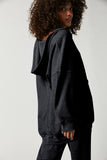 LC25315517-P2-S, LC25315517-P2-M, LC25315517-P2-L, LC25315517-P2-XL, LC25315517-P2-2XL, Women's Black Early Night Thermal Hoodie