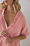 LC25315517-P5010-S, LC25315517-P5010-M, LC25315517-P5010-L, LC25315517-P5010-XL, LC25315517-P5010-2XL, Rose Pink Women's Black Early Night Thermal Hoodie