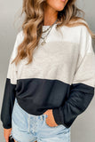 LC25315483-P1011-S, LC25315483-P1011-M, LC25315483-P1011-L, LC25315483-P1011-XL, Light Grey Colorblock Drop Shoulder Pullover Sweatshirt