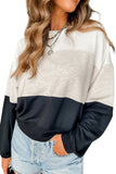 LC25315483-P1011-S, LC25315483-P1011-M, LC25315483-P1011-L, LC25315483-P1011-XL, Light Grey Colorblock Drop Shoulder Pullover Sweatshirt