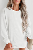 LC25315586-P1-S, LC25315586-P1-M, LC25315586-P1-L, LC25315586-P1-XL, LC25315586-P1-2XL, Bright White CORDED CREWNECK SWEATSHIRT