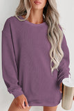 LC25315586-P508-S, LC25315586-P508-M, LC25315586-P508-L, LC25315586-P508-XL, LC25315586-P508-2XL, Violet CORDED CREWNECK SWEATSHIRT