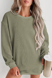 LC25315586-P909-S, LC25315586-P909-M, LC25315586-P909-L, LC25315586-P909-XL, LC25315586-P909-2XL, sage Green CORDED CREWNECK SWEATSHIRT