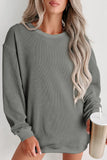 LC25315586-P3011-S, LC25315586-P3011-M, LC25315586-P3011-L, LC25315586-P3011-XL, LC25315586-P3011-2XL, Medium Grey CORDED CREWNECK SWEATSHIRT