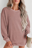 LC25315586-P4010-S, LC25315586-P4010-M, LC25315586-P4010-L, LC25315586-P4010-XL, LC25315586-P4010-2XL, Peach Blossom CORDED CREWNECK SWEATSHIRT