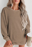 LC25315586-P7016-S, LC25315586-P7016-M, LC25315586-P7016-L, LC25315586-P7016-XL, LC25315586-P7016-2XL, Smoke Gray CORDED CREWNECK SWEATSHIRT