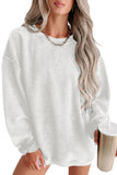 LC25315586-P1-S, LC25315586-P1-M, LC25315586-P1-L, LC25315586-P1-XL, LC25315586-P1-2XL, Bright White CORDED CREWNECK SWEATSHIRT