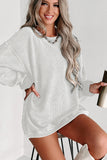 LC25315586-P1-S, LC25315586-P1-M, LC25315586-P1-L, LC25315586-P1-XL, LC25315586-P1-2XL, Bright White CORDED CREWNECK SWEATSHIRT
