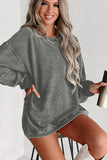 LC25315586-P3011-S, LC25315586-P3011-M, LC25315586-P3011-L, LC25315586-P3011-XL, LC25315586-P3011-2XL, Medium Grey CORDED CREWNECK SWEATSHIRT