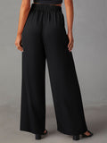 LC7712374-2-S, LC7712374-2-M, LC7712374-2-L, LC7712374-2-XL, Black POCKETED WIDE LEG PANTS 