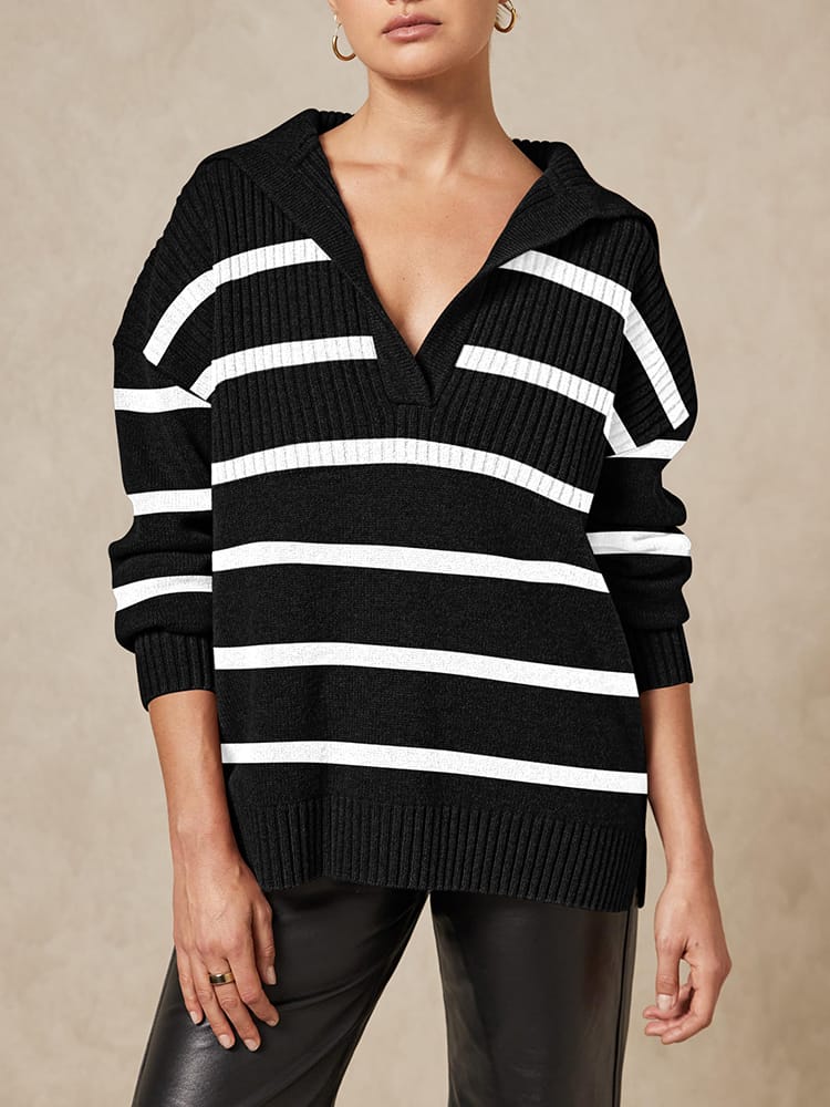 LC2723128-102-S, LC2723128-102-M, LC2723128-102-L, LC2723128-102-XL, Black And White sweater