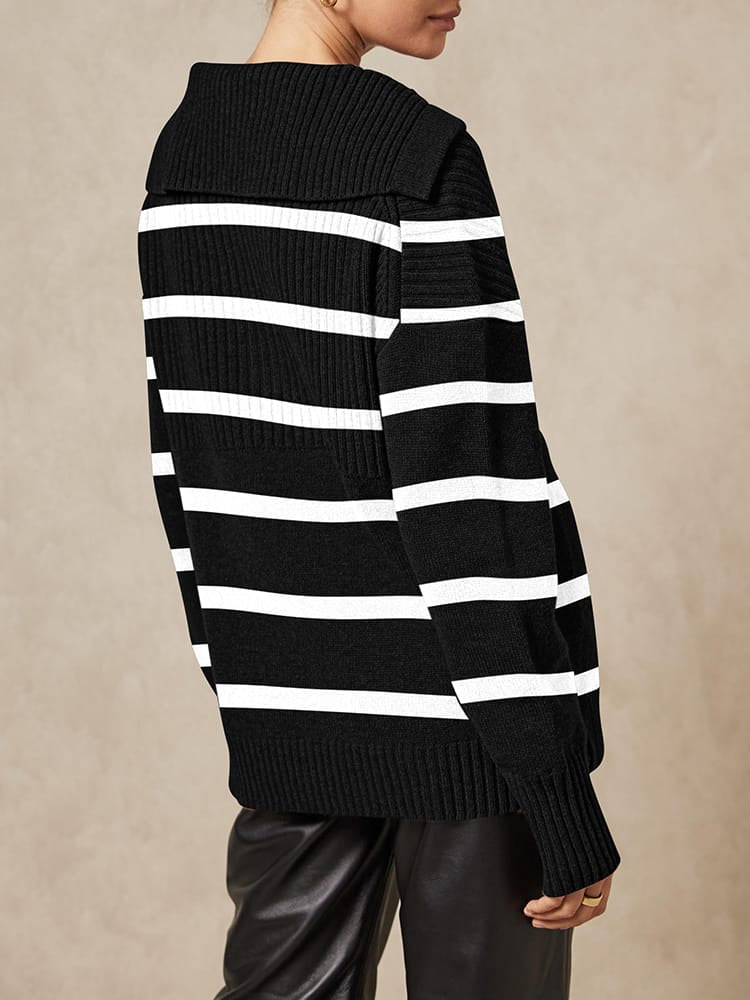 LC2723128-102-S, LC2723128-102-M, LC2723128-102-L, LC2723128-102-XL, Black And White sweater