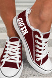 Women's GIG EM Letter Print Lace Up Canvas Shoes