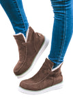 Women's Stitching Suede Plush Lining Winter Boots