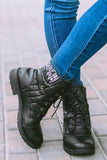 Women's Quilted Zipped Lace-up PU Leather Boots