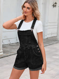 LC784727-2-S, LC784727-2-M, LC784727-2-L, LC784727-2-XL, LC784727-2-2XL, Black Denim Overalls