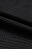 LC625104-2-S, LC625104-2-M, LC625104-2-L, LC625104-2-XL, LC625104-2-2XL, Black Textured Long Sleeve Top and Drawstring Shorts Set