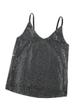 LC256728-11-S, LC256728-11-M, LC256728-11-L, LC256728-11-XL, LC256728-11-2XL, LC256728-11-xs, LC256728-11-XXL, Gray  Sequin Tank Top