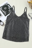 LC256728-11-S, LC256728-11-M, LC256728-11-L, LC256728-11-XL, LC256728-11-2XL, LC256728-11-xs, LC256728-11-XXL, Gray  Sequin Tank Top