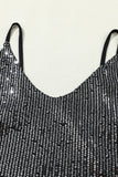LC256728-11-S, LC256728-11-M, LC256728-11-L, LC256728-11-XL, LC256728-11-2XL, LC256728-11-xs, LC256728-11-XXL, Gray  Sequin Tank Top