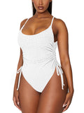 Womens One Piece Swimsuit Ruched High Cut Tummy Control Bathing Suit